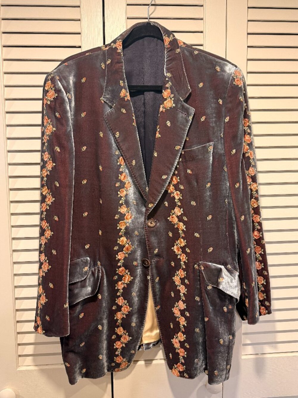 Paul Smith Velvet Rose Embroidered Blazer — Made in Japan